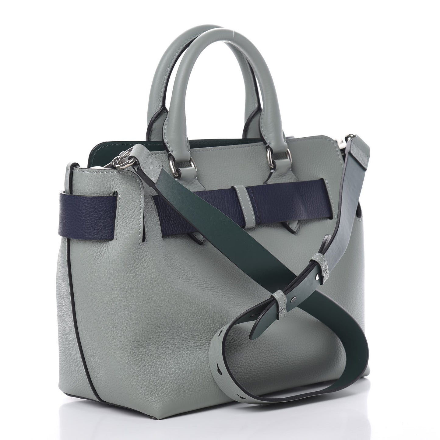 Soft Grain Calfskin Small Belt Bag Grey Blue