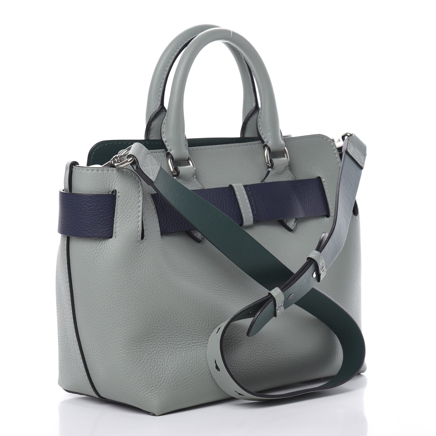 Burberry Soft Grain Calfskin Small Belt Bag Grey Blue 4 of 16