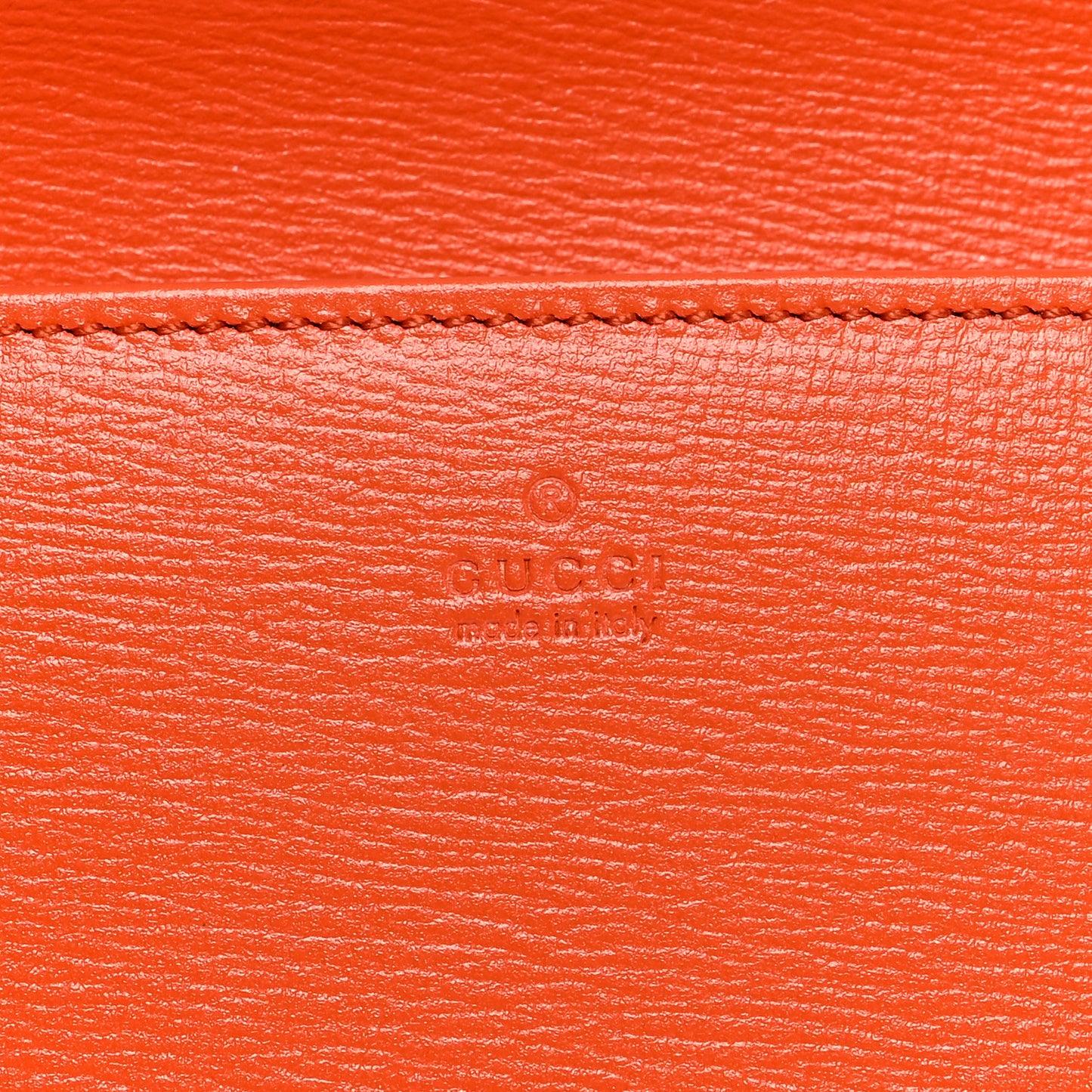Azalea Calfskin Enamel Horsebit 1955 Wallet On Chain Deep Orange