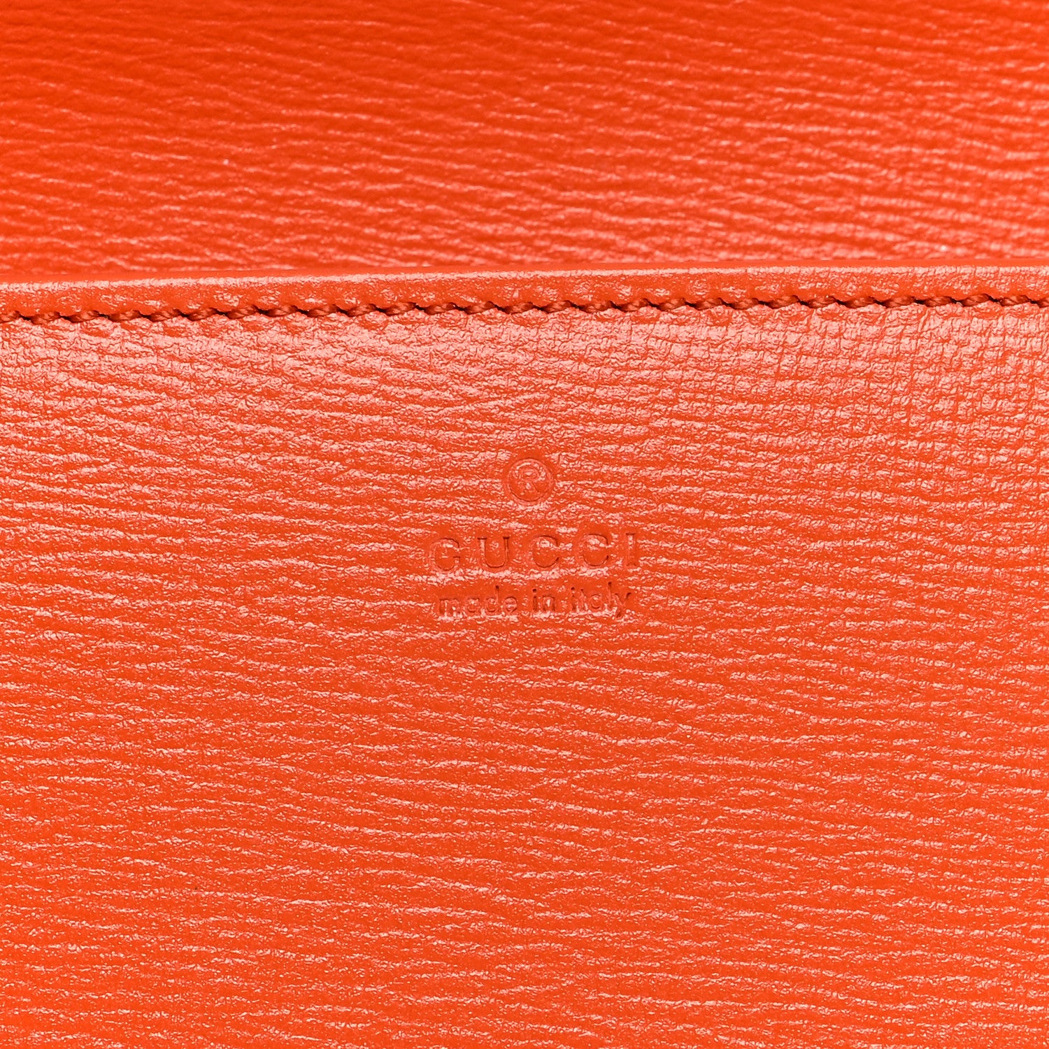 Gucci Azalea Calfskin Enamel Horsebit 1955 Wallet On Chain Deep Orange 6 of 8