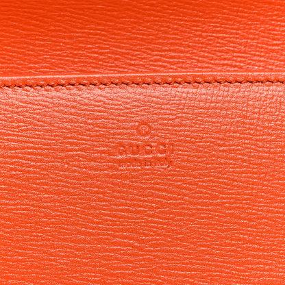 Gucci Azalea Calfskin Enamel Horsebit 1955 Wallet On Chain Deep Orange 6 of 8