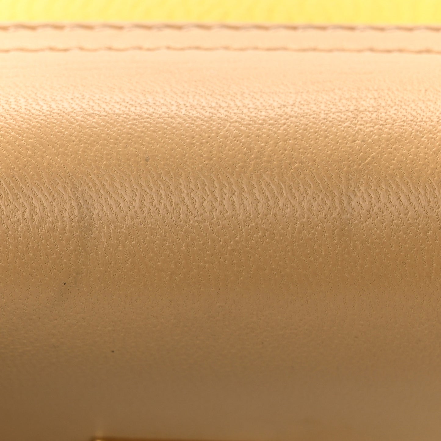 Grained Calfskin Lambskin Mini Bi-Color Drew Shoulder Bag Yellow Beige
