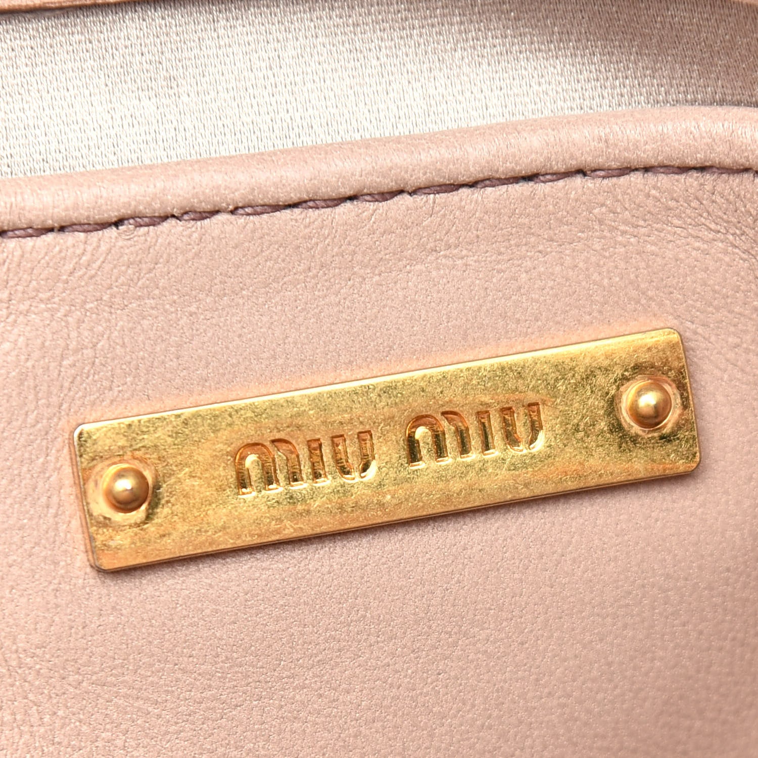 Miu Miu Nappa Matelasse Top Handle Bowler Cammeo 6 of 9