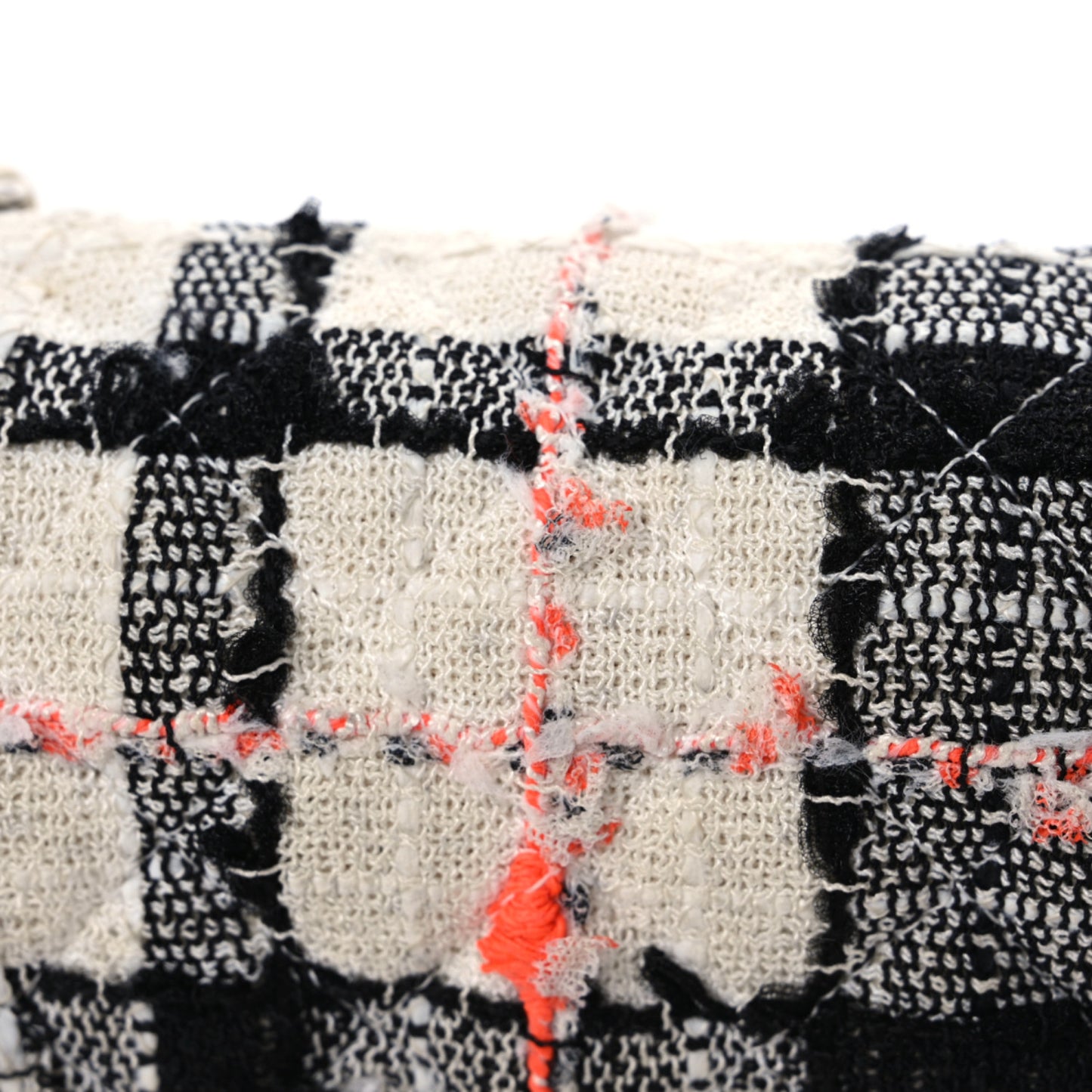 Tweed Quilted Mini Rectangular Flap Black White Pink