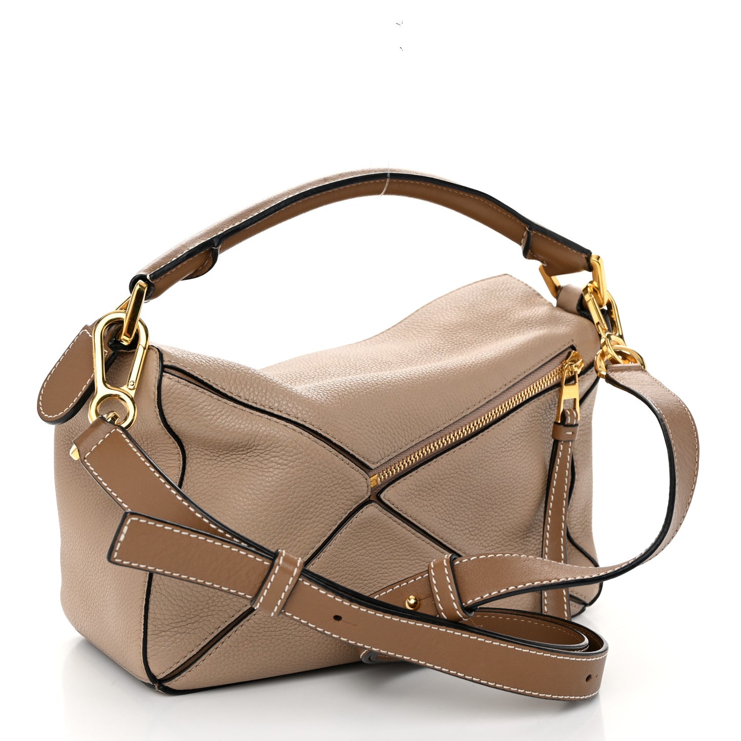 Grained Calfskin Small Puzzle Bag Sand Mink