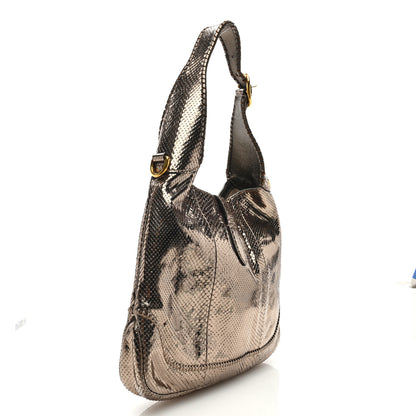 Gucci Metallic Snakeskin Large New Jackie Shoulder Bag Gold 2 of 7
