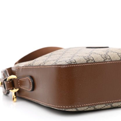 Gucci GG Supreme Monogram Azalea Calfskin Retro Interlocking G Messenger Shoulder Bag Beige Ebony Brown Sugar 9 of 10