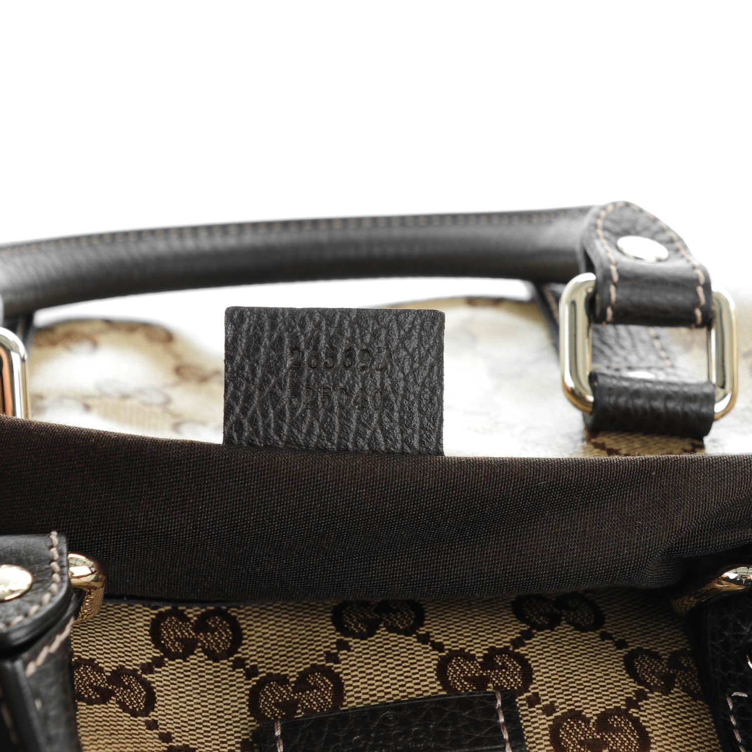 Gucci Crystal Monogram Dollar Calfskin Medium Joy Boston Beige Ebony Testa di Moro 7 of 7
