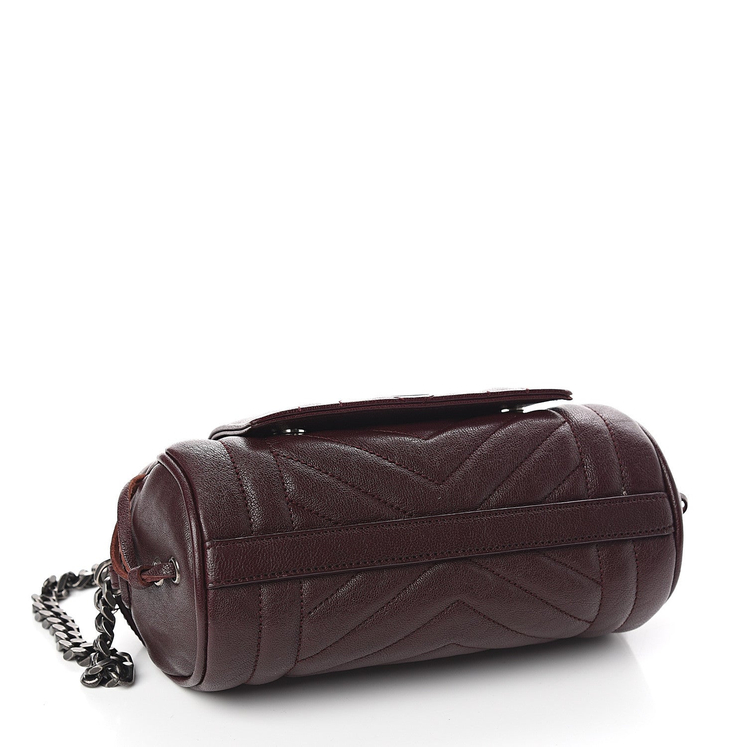 Saint Laurent Lambskin Matelasse Monogram East West Rider Bag Bordeaux 3 of 9