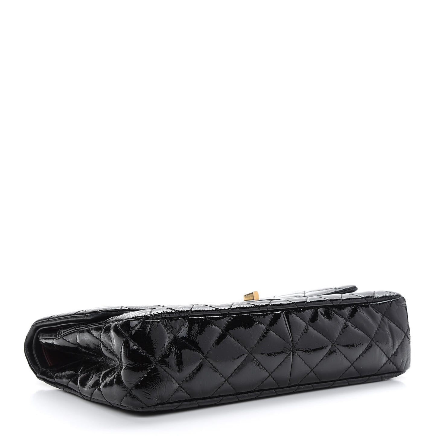 Distressed Patent Quilted 2.55 Reissue 227 Flap Black