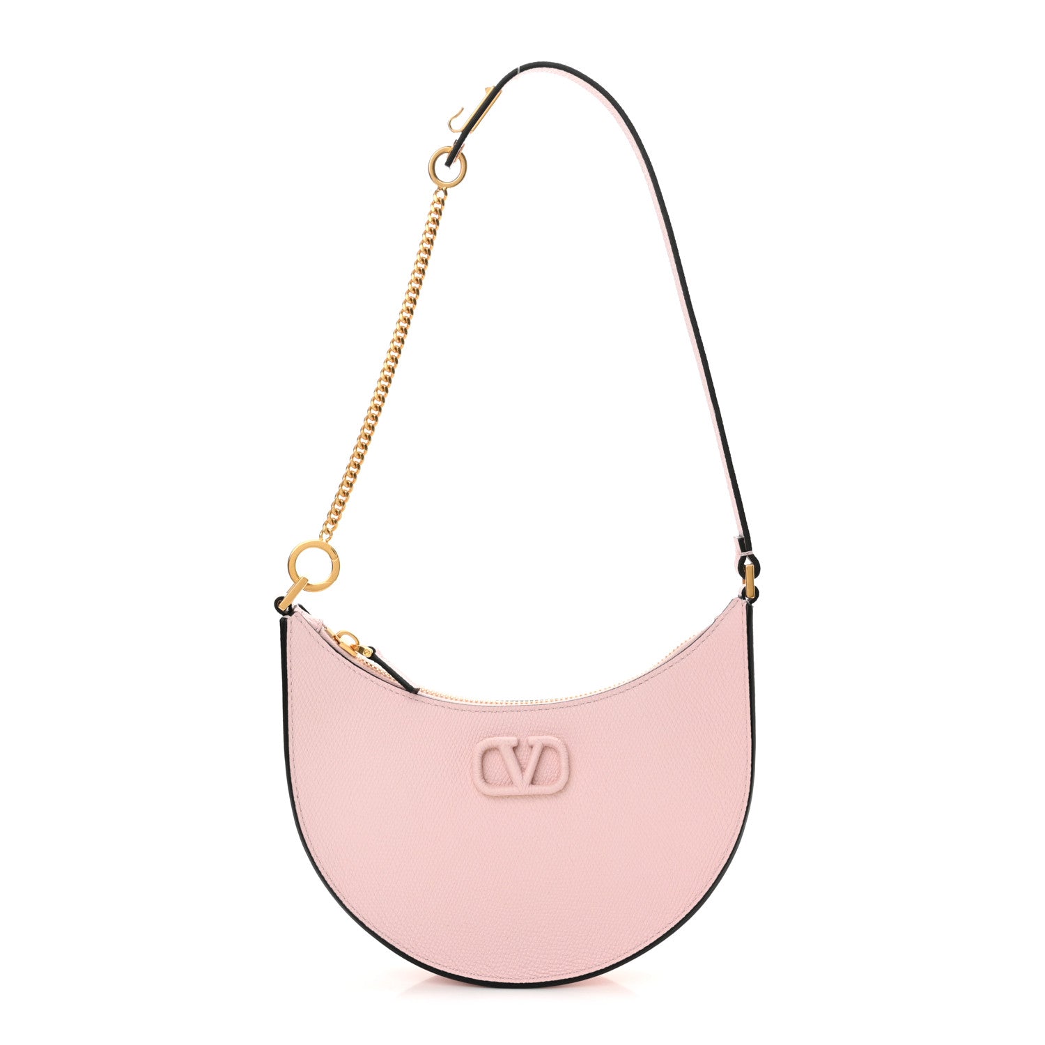 Valentino Garavani Grainy Calfskin Mini Vlogo Hobo Bag Rose Quartz 1 of 11
