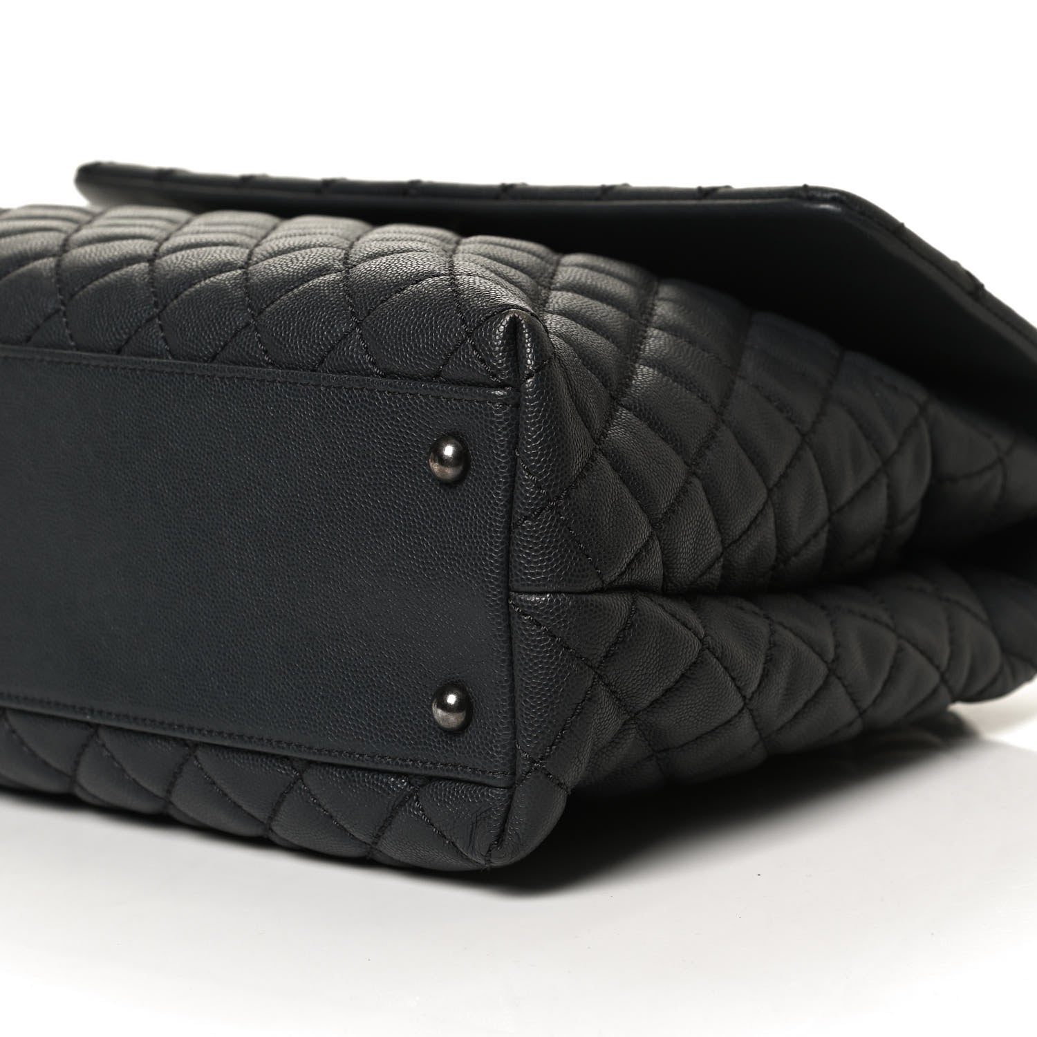 Chanel Caviar Lizard Quilted Large Coco Handle Flap Grey 9 of 10