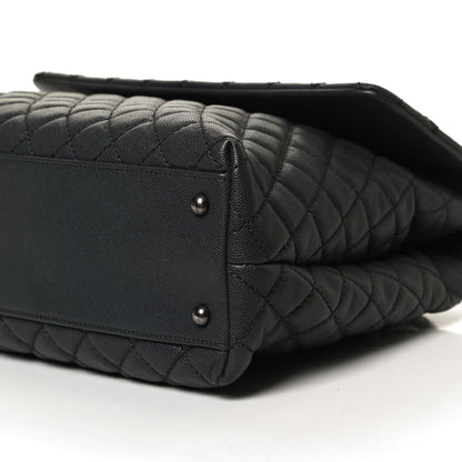 Chanel Caviar Lizard Quilted Large Coco Handle Flap Grey 9 of 10