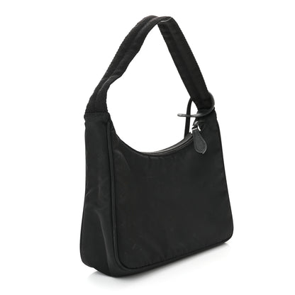 Prada Tessuto Nylon Saffiano Lunar New Year Mini Re-Edition 2000 Bag Black Fuoco 3 of 14