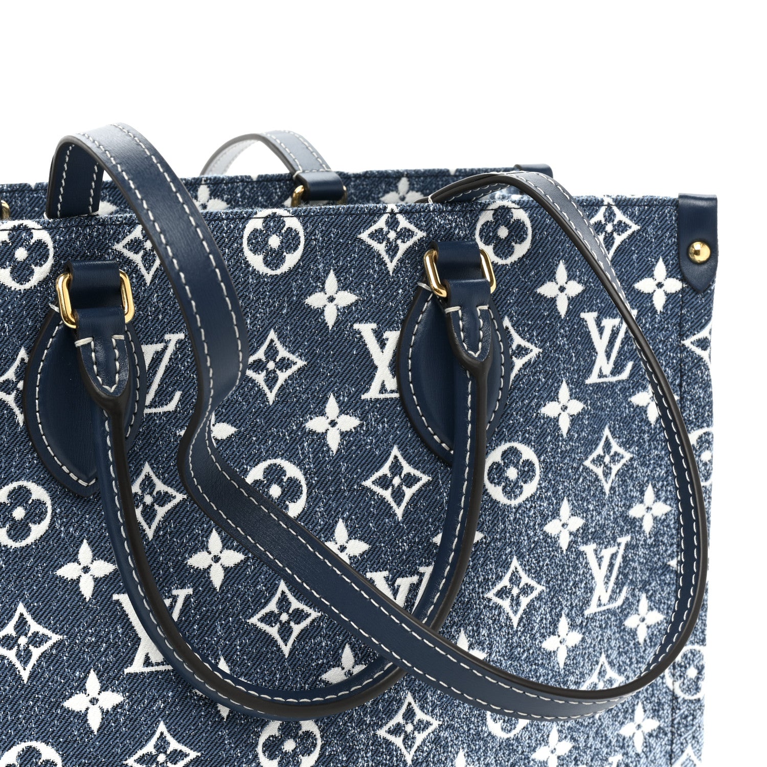 Louis Vuitton Monogram Jacquard Denim Onthego MM Bleu 8 of 8