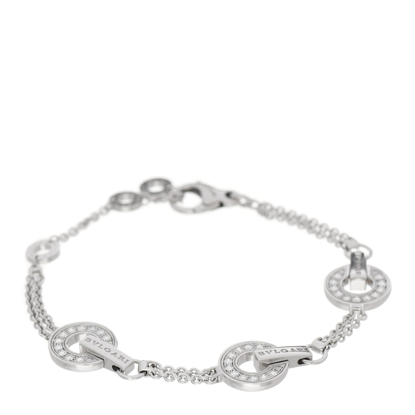 18K White Gold Diamond BVLGARI BVLGARI Openwork Bracelet SM