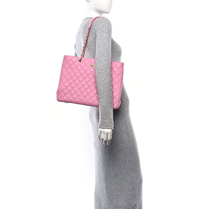 Chanel Caviar Quilted Large CC Shopping Tote Pink 2 of 10