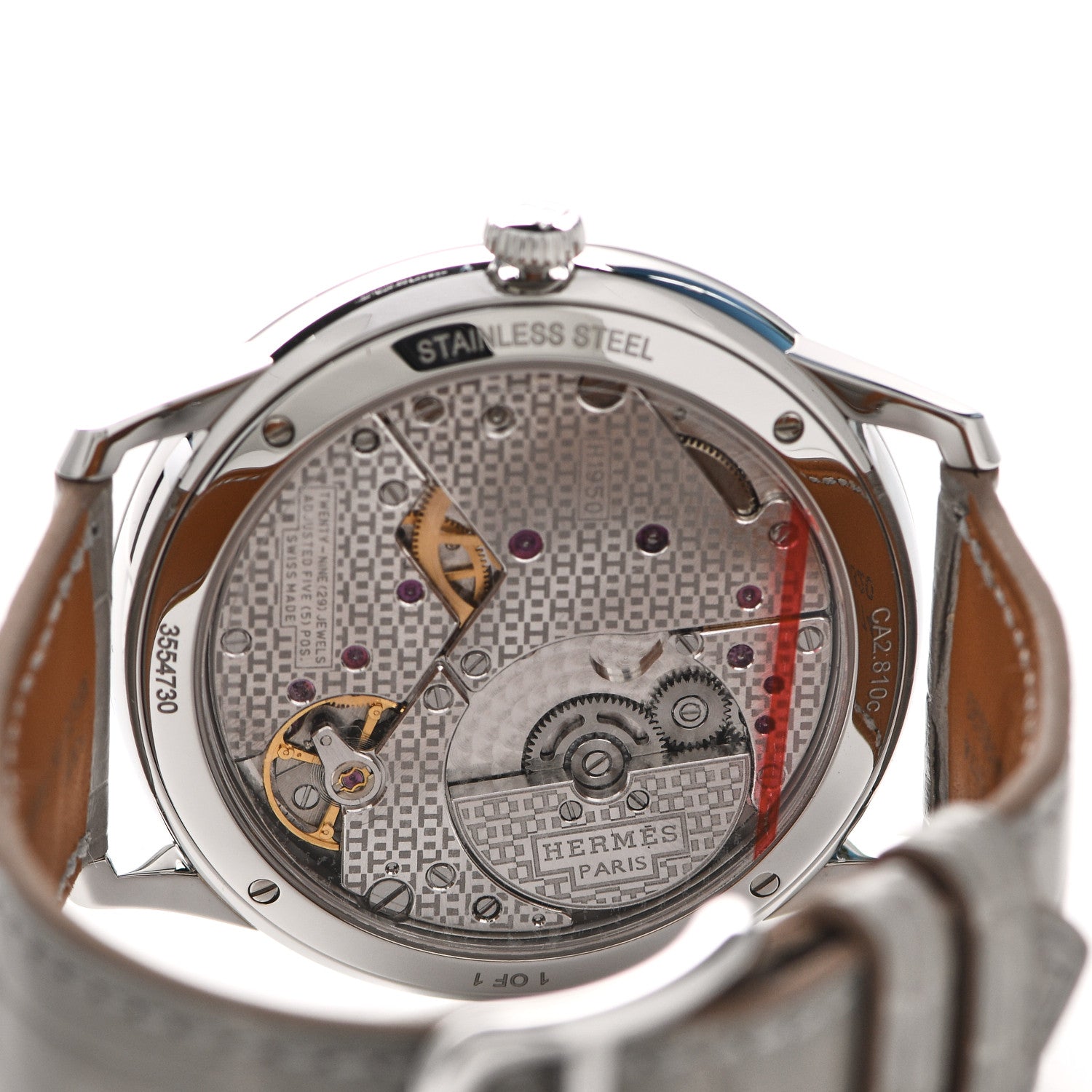 Hermes Stainless Steel Alligator 39.5mm Slim d'Hermes Automatic Watch Etoupe 4 of 6
