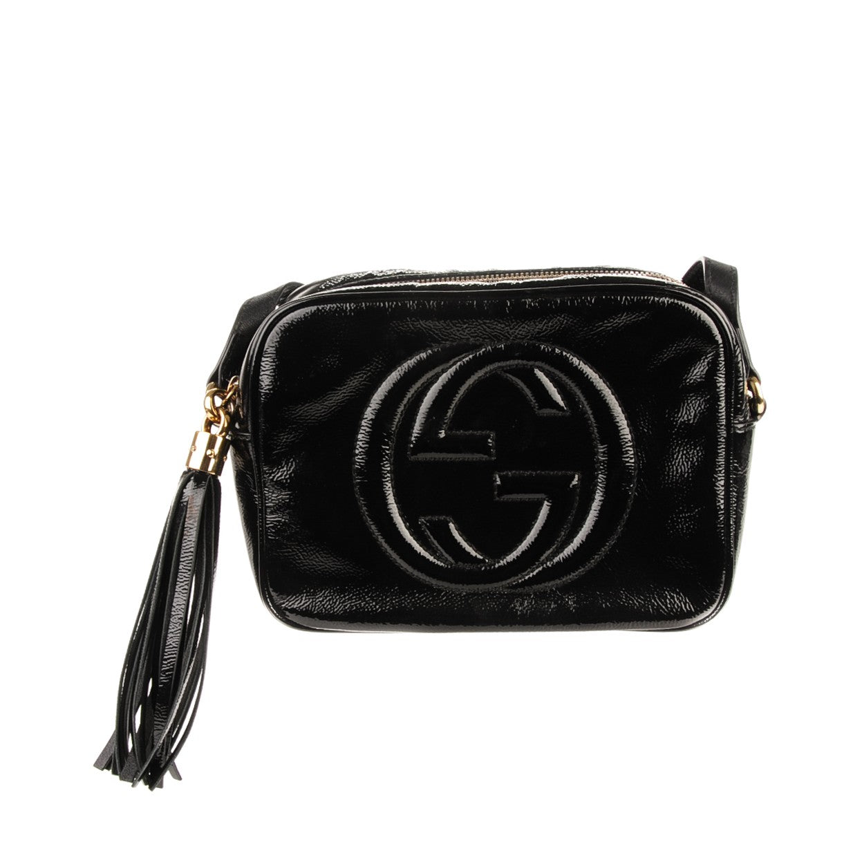 Soft Patent Small Soho Disco Bag Black