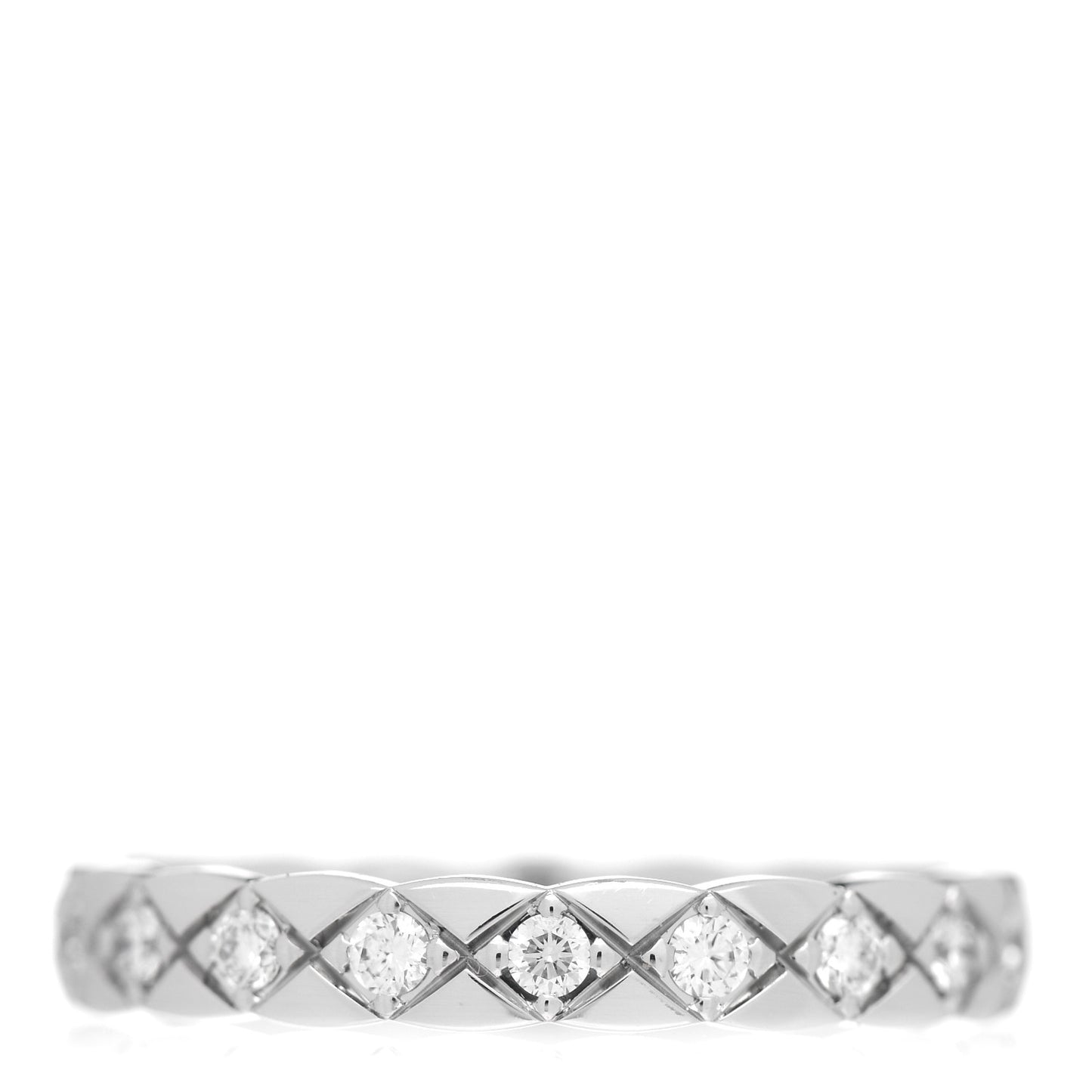 18K White Gold Diamond Mini Coco Crush Ring 54 6.75
