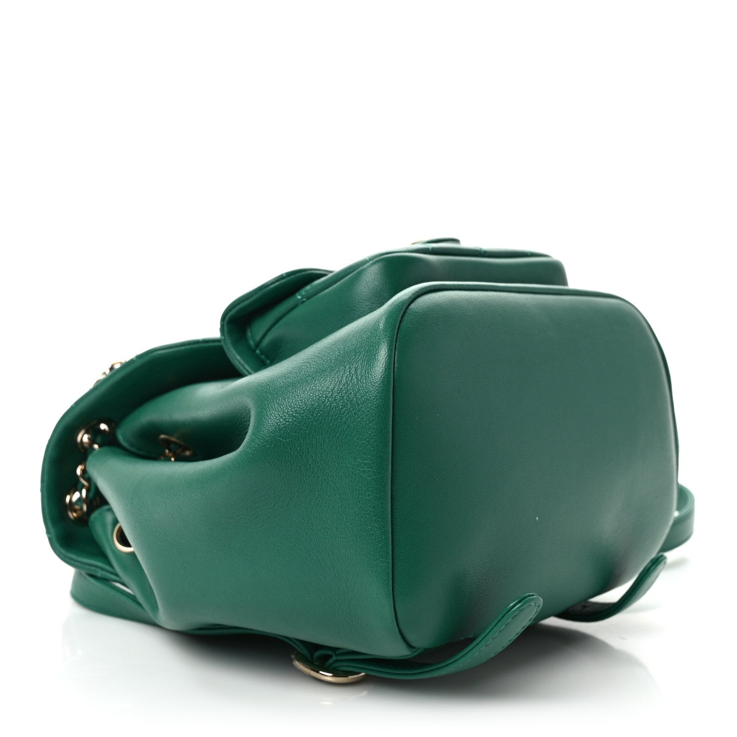 Chanel Lambskin Quilted Small Duma Drawstring Backpack Green 4 of 9