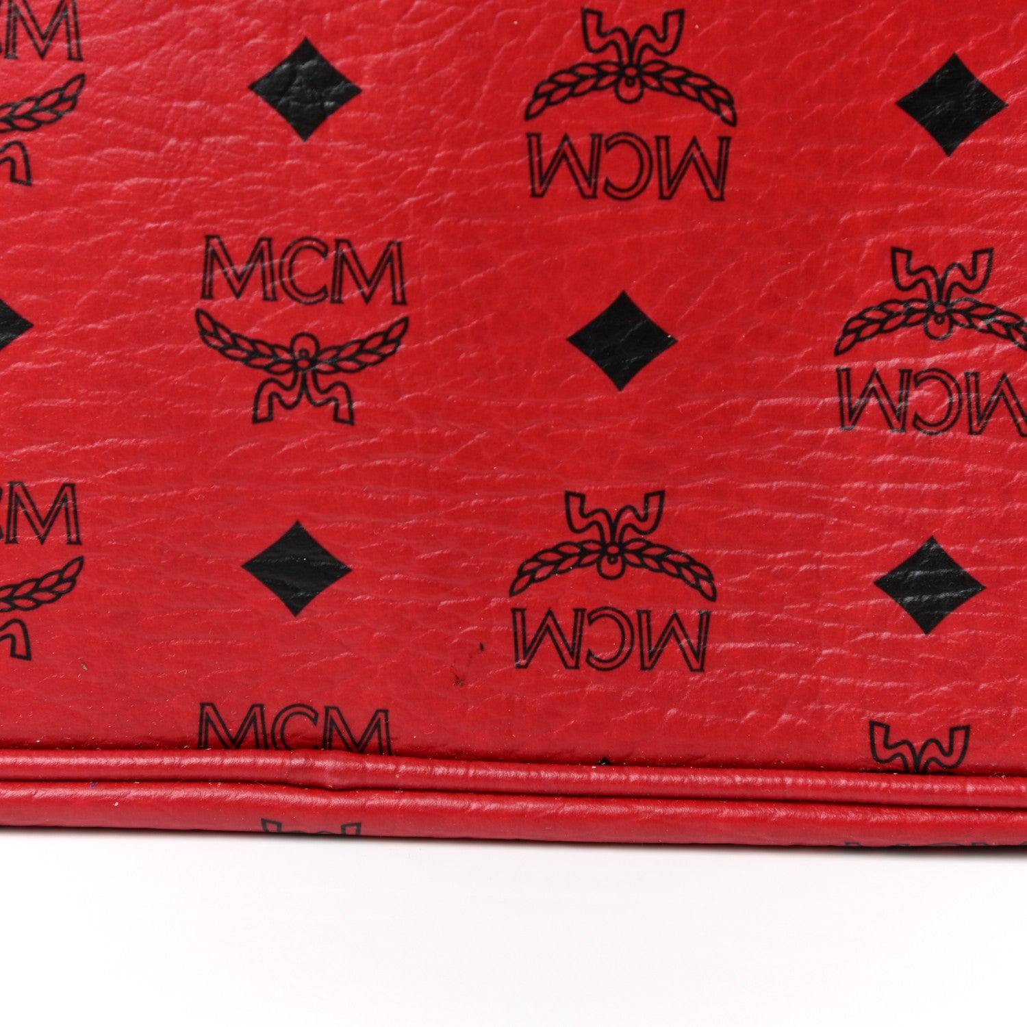 MCM Visetos Medium Liz Reversible Shopper Tote Ruby Red 21 of 23