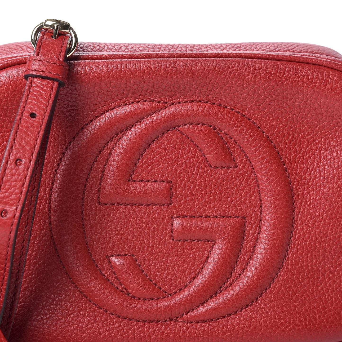 Pebbled Calfskin Small Soho Disco Bag Tabasco Red