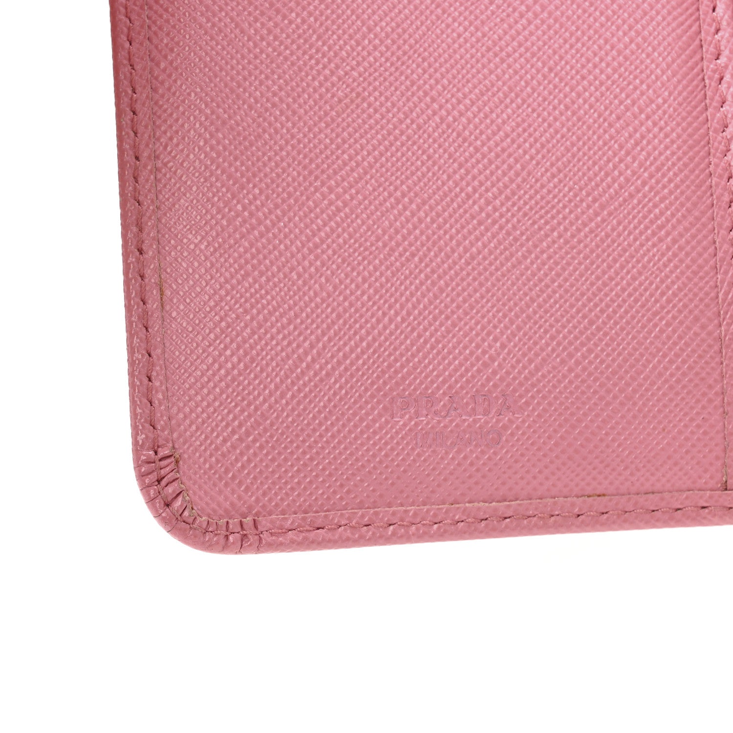 Prada Saffiano Metal Compact Wallet Geranio 6 of 13