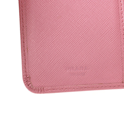 Prada Saffiano Metal Compact Wallet Geranio 6 of 13