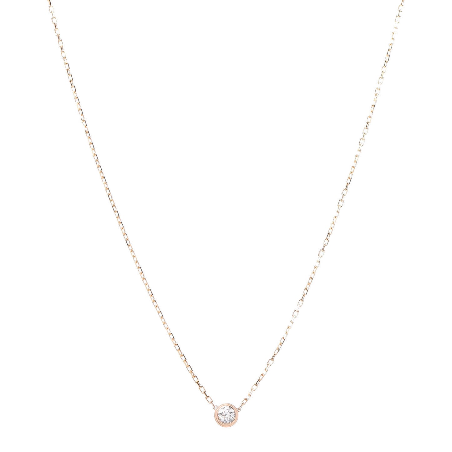 18K Pink Gold Diamond LM D'Amour Pendant Necklace