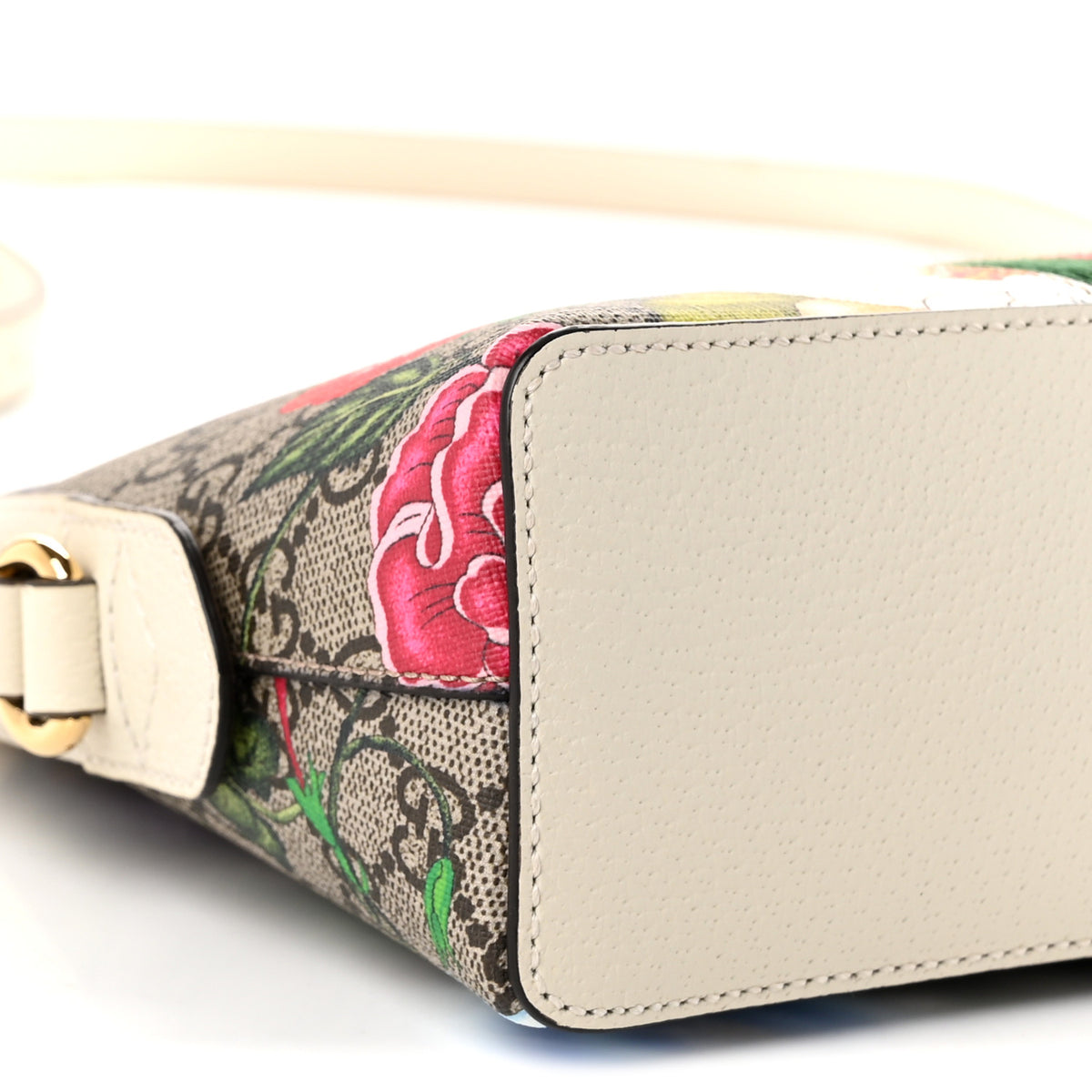Gucci GG Supreme Monogram Flora Web GG Small Ophidia Dome Shoulder Bag White 9 of 11