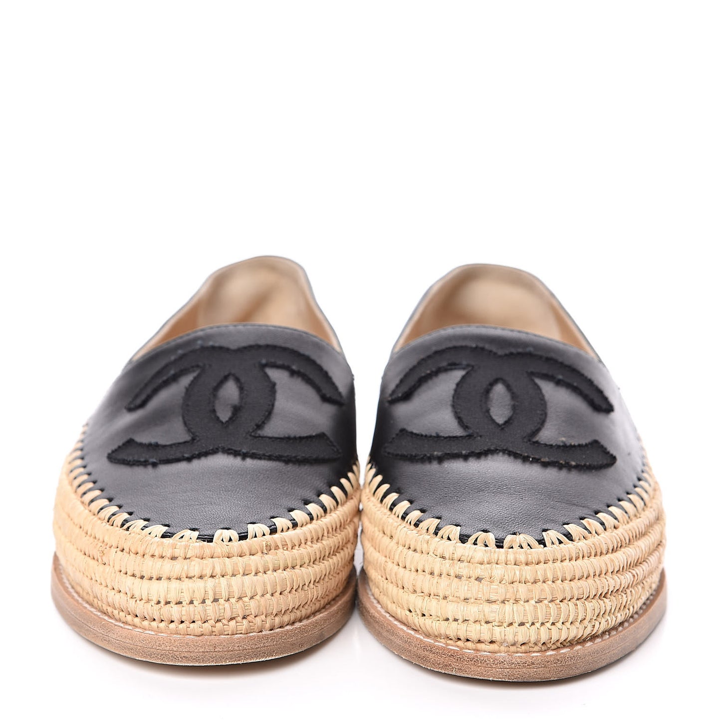 Lambskin Grosgrain CC Espadrilles 36 Black