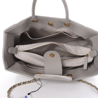 Chanel Caviar Quilted Large Coco Handle Shopping Tote Grey 6 of 11