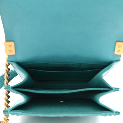 Chanel Caviar Quilted North South Boy Flap Turquoise 5 of 10