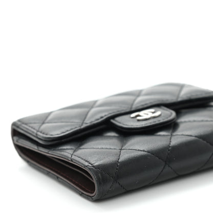 Chanel Lambskin Quilted Small Compact Wallet Black 8 of 9