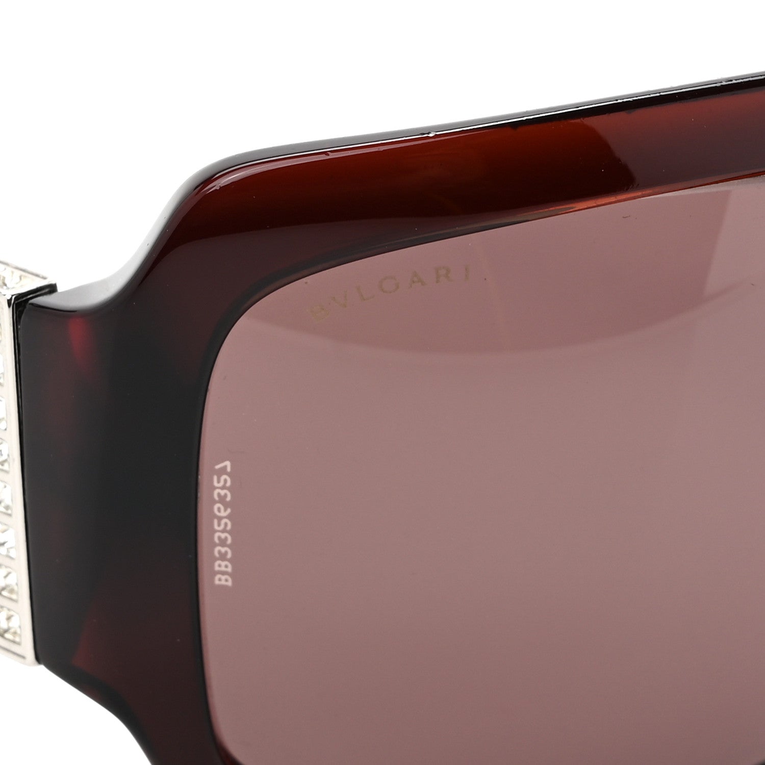 Bulgari Crystal Square 8018-B Sunglasses Burgundy 7 of 7