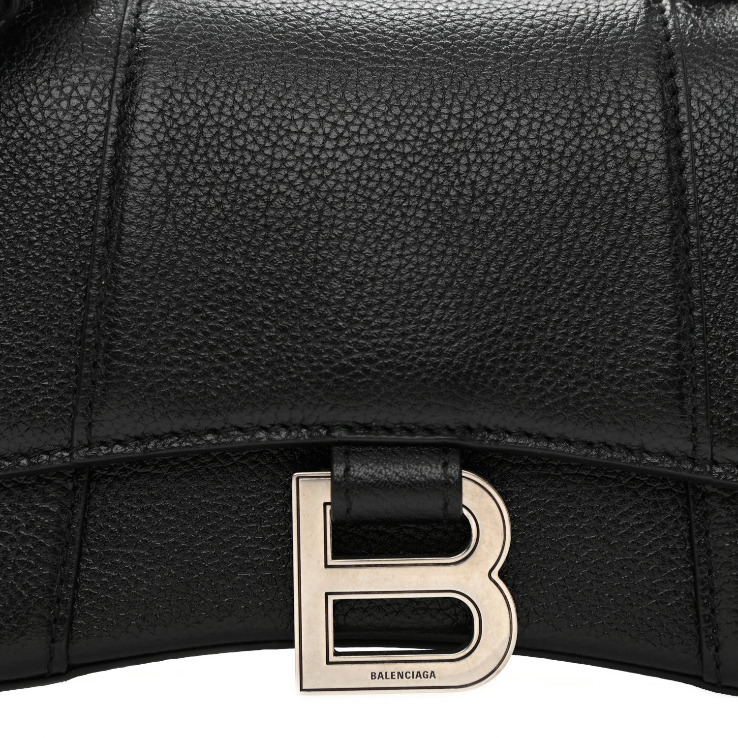 Balenciaga Grained Calfskin Hourglass Top Handle Bag XS Black 9 of 11