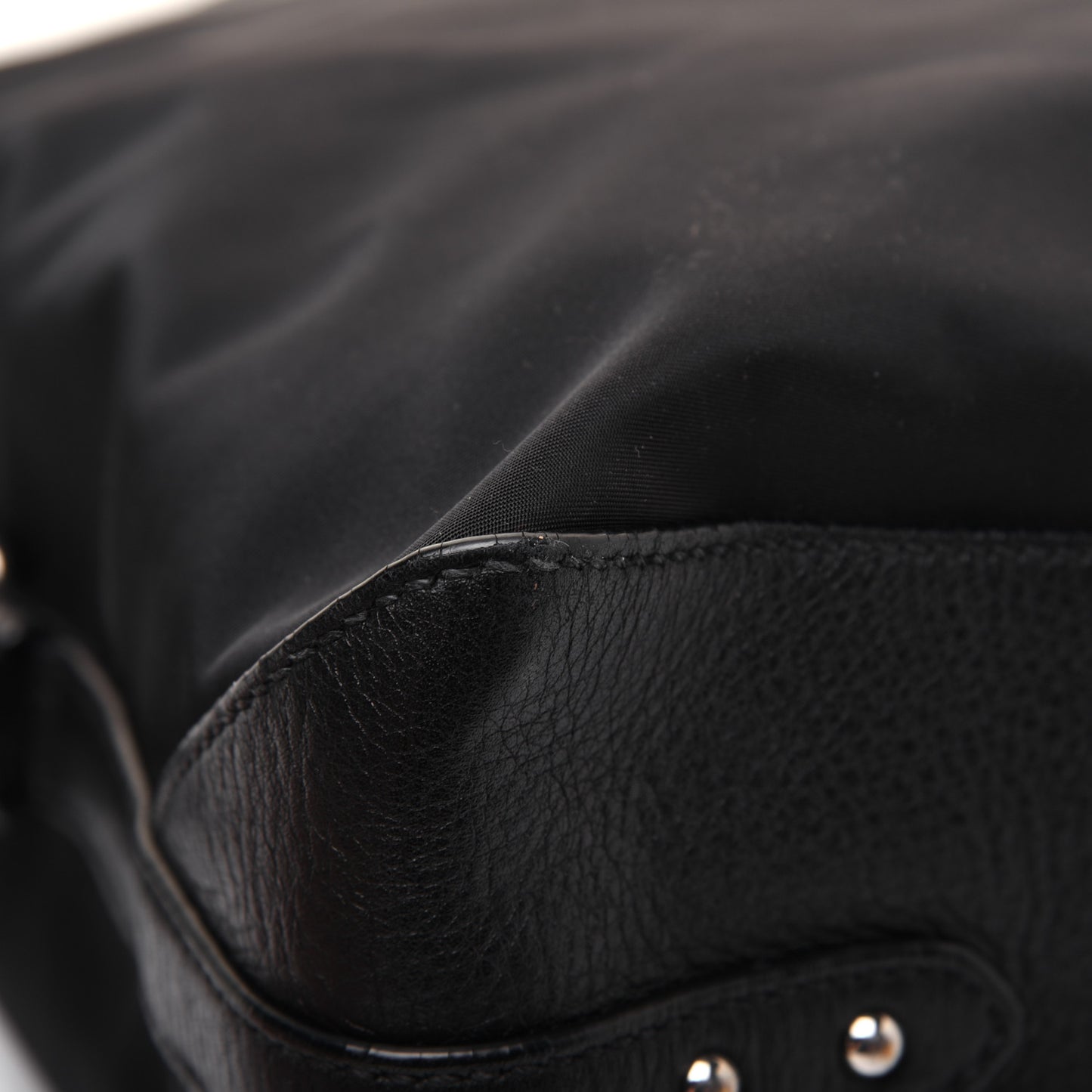 Tessuto Nylon Calfskin Hobo Black