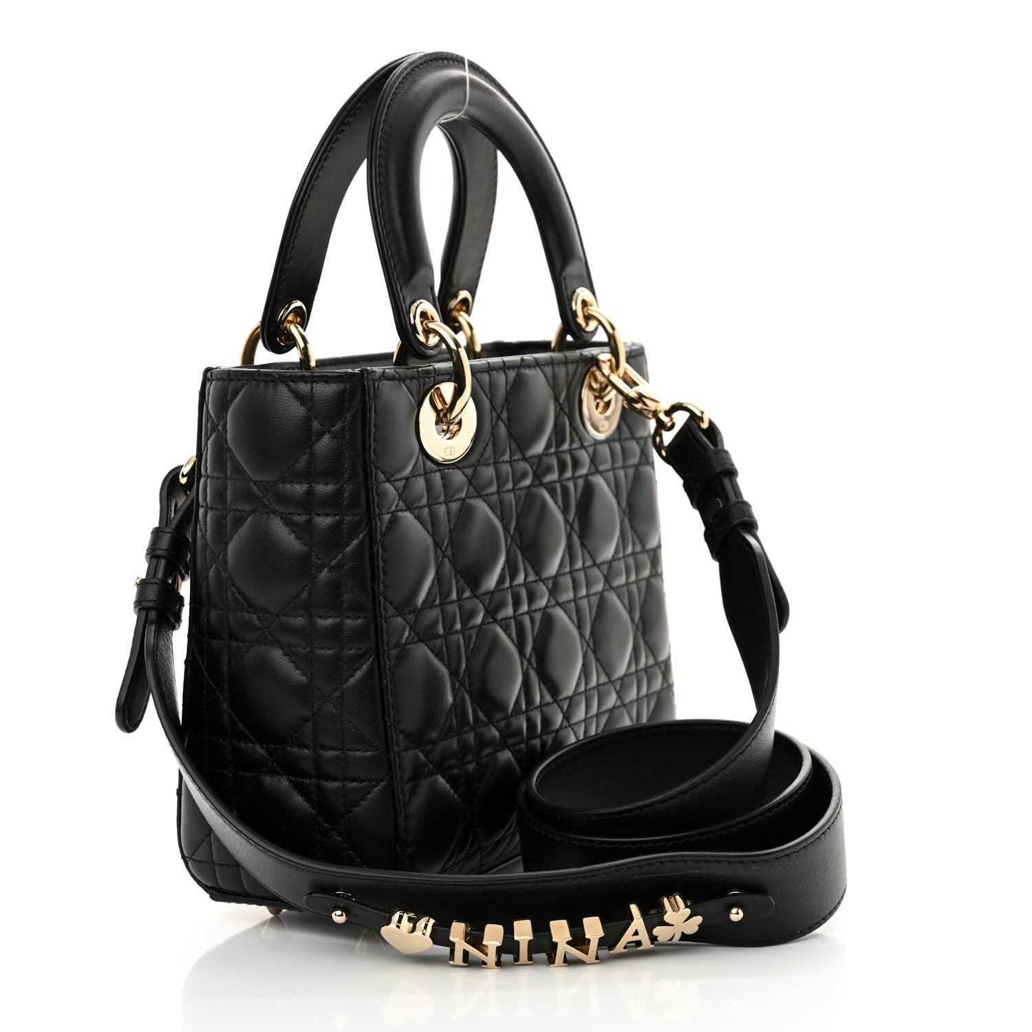 Christian Dior Lambskin Cannage Small My ABCDior Lady Dior Black 3 of 13