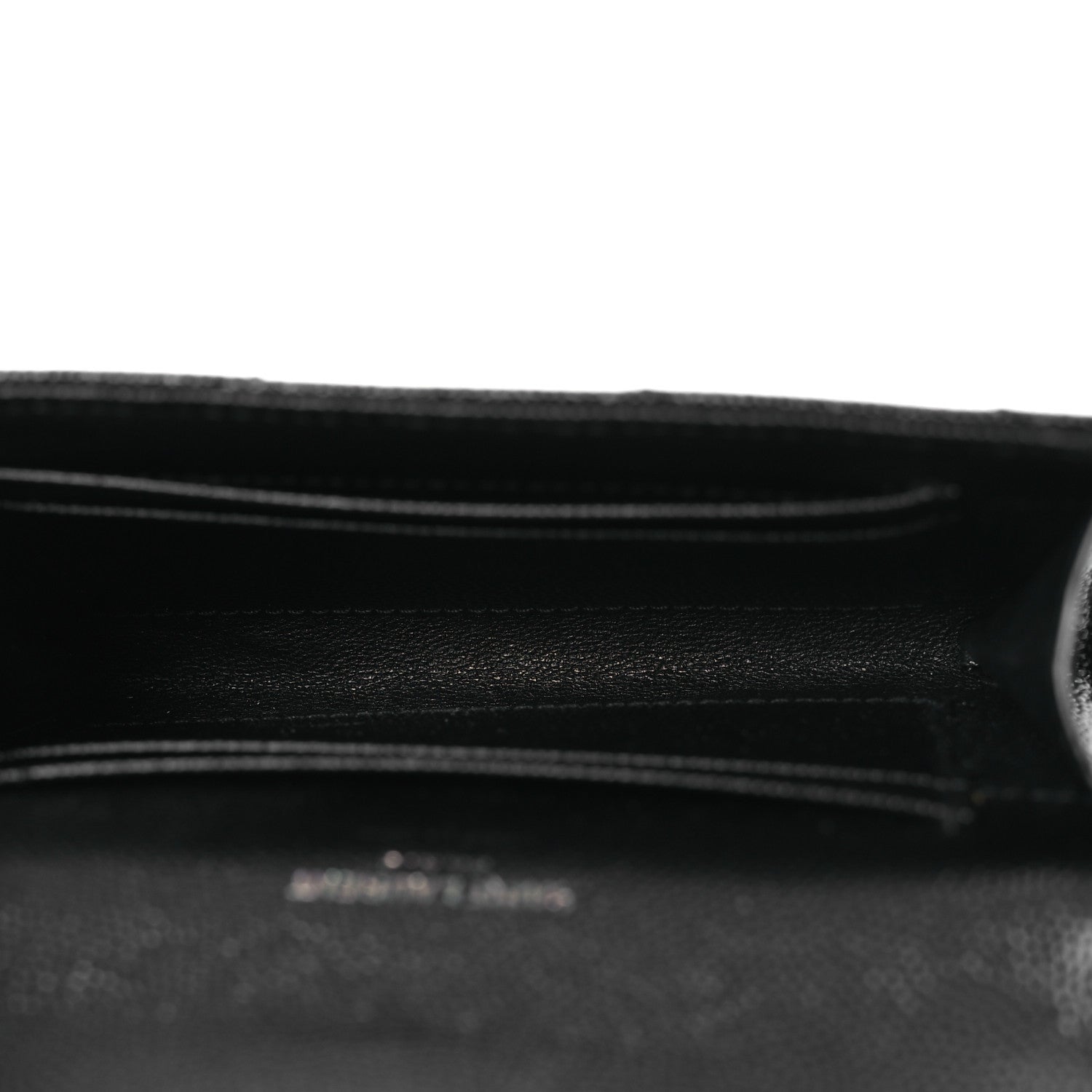 Saint Laurent Grain De Poudre Matelasse Chevron Small Monochrome Monogram Envelope Wallet Black 5 of 7