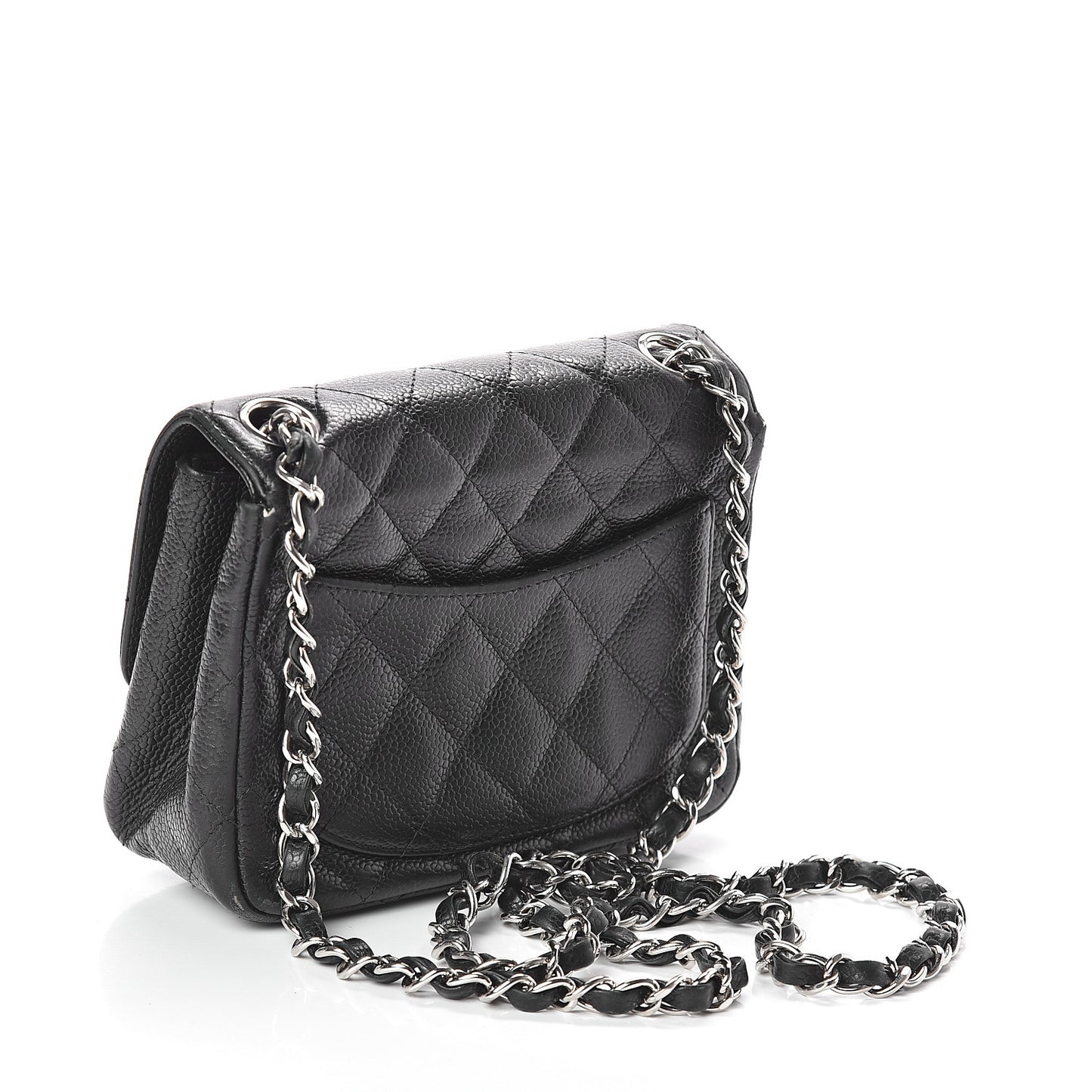 Caviar Quilted Mini Square Flap Black