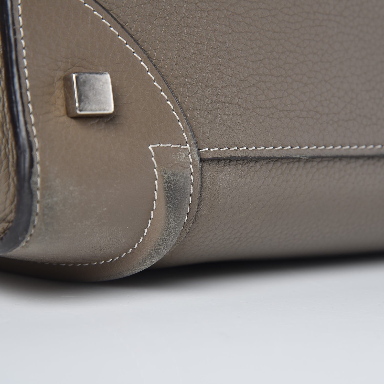 Celine Drummed Calfskin Mini Luggage Souris 13 of 26