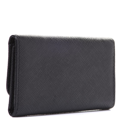 Prada Saffiano Fiocco Bow Metal 6 Key Holder Black 3 of 8