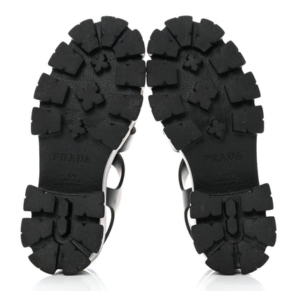 Prada Foam Rubber Triangle Logo Monolith 55mm Cage Sandals 39 Black 5 of 8