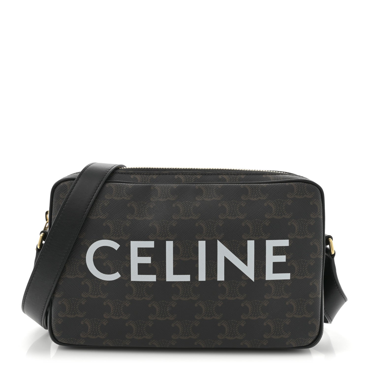Celine Triomphe Canvas Medium Messenger Bag Black 1 of 10