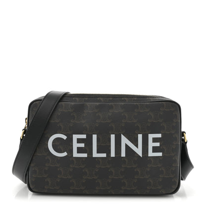 Celine Triomphe Canvas Medium Messenger Bag Black 1 of 10
