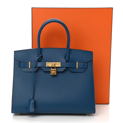Hermes Madame Calfskin Birkin Sellier 30 Deep Blue 12 of 12