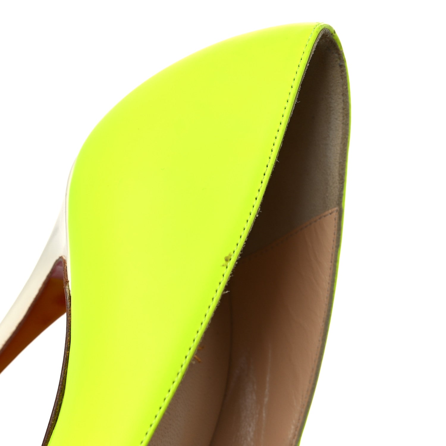 Christian Louboutin Matte Calfskin Jazz Calf Fluo So Kate 120 Pumps 38 Jaune White 11 of 13