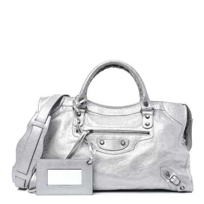 Balenciaga Metallic Agneau Classic Palladium Hardware City Silver 1 of 13