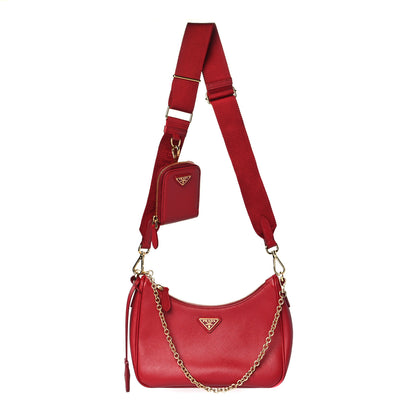 Prada Saffiano Lux Re-Edition 2005 Shoulder Bag Fuoco 1 of 9